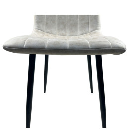 Καρέκλα Τραπεζαρίας ArteLibre YUCARIA Μπεζ/Μαύρο PU/Μέταλλο 44x55x86cm