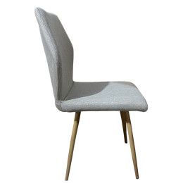 Καρέκλα Τραπεζαρίας ArteLibre LAGOA Ανοιχτό Καφέ/Φυσικό Ύφασμα/Μέταλλο 46x57x86cm