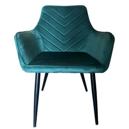 Καρέκλα Τραπεζαρίας ArteLibre FLORITA Πράσινο/Μαύρο Βελούδο/Μέταλλο 55x57x84cm