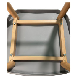 Σκαμπό Bar ArteLibre MARANTA Γκρι/Φυσικό PP/Μέταλλο 45x46x97cm