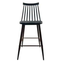 Σκαμπό Bar ArteLibre MARANTA Μαύρο/Καρυδί PP/Μέταλλο 45x46x97cm