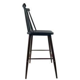 Σκαμπό Bar ArteLibre MARANTA Μαύρο/Καρυδί PP/Μέταλλο 45x46x97cm