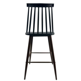 Σκαμπό Bar ArteLibre MARANTA Μαύρο/Καρυδί PP/Μέταλλο 45x46x97cm