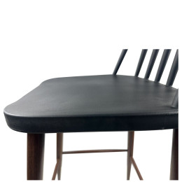 Σκαμπό Bar ArteLibre MARANTA Μαύρο/Καρυδί PP/Μέταλλο 45x46x97cm