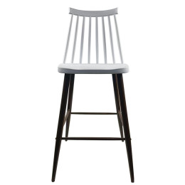 Σκαμπό Bar ArteLibre MARANTA Λευκό/Καρυδί PP/Μέταλλο 45x46x97cm