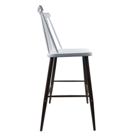 Σκαμπό Bar ArteLibre MARANTA Λευκό/Καρυδί PP/Μέταλλο 45x46x97cm