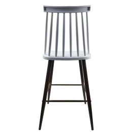 Σκαμπό Bar ArteLibre MARANTA Λευκό/Καρυδί PP/Μέταλλο 45x46x97cm