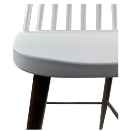 Σκαμπό Bar ArteLibre MARANTA Λευκό/Καρυδί PP/Μέταλλο 45x46x97cm