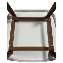 Σκαμπό Bar ArteLibre MARANTA Λευκό/Καρυδί PP/Μέταλλο 45x46x97cm