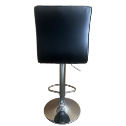 Σκαμπό Bar ArteLibre ENCANTA Μαύρο/Χρώμιο PU/Μέταλλο 41x50x59/94-80/115cm