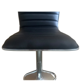 Σκαμπό Bar ArteLibre ENCANTA Μαύρο/Χρώμιο PU/Μέταλλο 41x50x59/94-80/115cm