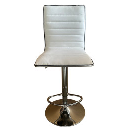 Σκαμπό Bar ArteLibre ENCANTA Λευκό/Χρώμιο PU/Μέταλλο 41x50x59/94-80/115cm