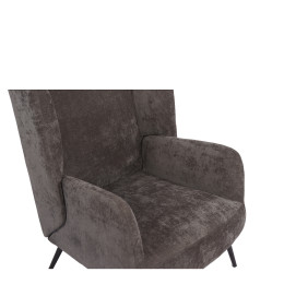 Πολυθρόνα ArteLibre NORA Γκρι Ύφασμα/Μέταλλο 100x80x89cm