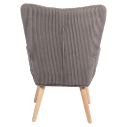 Πολυθρόνα ArteLibre LIRA Γκρι Ύφασμα Κοτλέ/Ξύλο 94.5x64x70.5cm