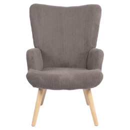 Πολυθρόνα ArteLibre LIRA Γκρι Ύφασμα Κοτλέ/Ξύλο 94.5x64x70.5cm