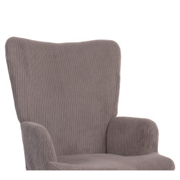 Πολυθρόνα ArteLibre LIRA Γκρι Ύφασμα Κοτλέ/Ξύλο 94.5x64x70.5cm