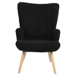 Πολυθρόνα ArteLibre LIRA Μαύρο Ύφασμα Κοτλέ/Ξύλο 94.5x64x70.5cm