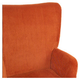 Πολυθρόνα ArteLibre LIRA Σάπιο Μήλο Ύφασμα Κοτλέ/Ξύλο 94.5x64x70.5cm