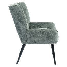 Πολυθρόνα ArteLibre TIVA Πράσινο Ύφασμα Σενίλ/Μέταλλο 84x78x77cm