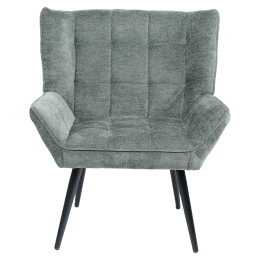 Πολυθρόνα ArteLibre TIVA Πράσινο Ύφασμα Σενίλ/Μέταλλο 84x78x77cm