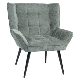 Πολυθρόνα ArteLibre TIVA Πράσινο Ύφασμα Σενίλ/Μέταλλο 84x78x77cm