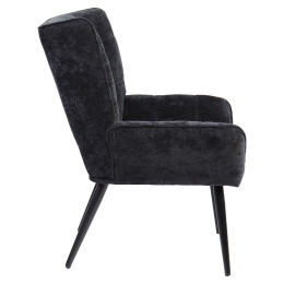 Πολυθρόνα ArteLibre TIVA Μαύρο Ύφασμα Σενίλ/Μέταλλο 84x78x77cm