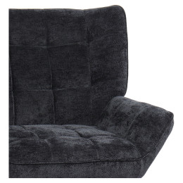 Πολυθρόνα ArteLibre TIVA Μαύρο Ύφασμα Σενίλ/Μέταλλο 84x78x77cm