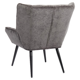 Πολυθρόνα ArteLibre TIVA Γκρι Σκούρο Ύφασμα Σενίλ/Μέταλλο 84x78x77cm