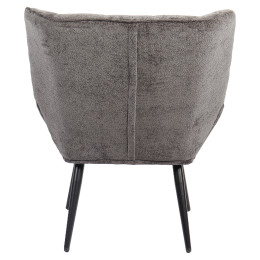 Πολυθρόνα ArteLibre TIVA Γκρι Σκούρο Ύφασμα Σενίλ/Μέταλλο 84x78x77cm