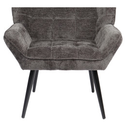 Πολυθρόνα ArteLibre TIVA Γκρι Σκούρο Ύφασμα Σενίλ/Μέταλλο 84x78x77cm