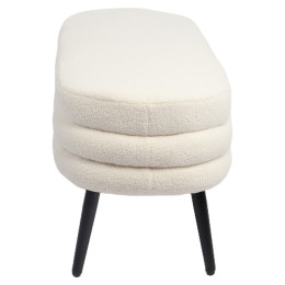 Παγκάκι Ottoman ArteLibre TONDO Λευκό Ύφασμα Teddy/Μέταλλο 42x112x44cm