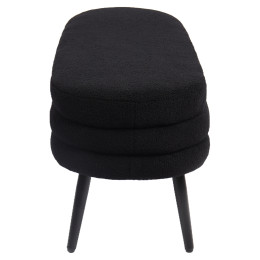 Παγκάκι Ottoman ArteLibre TONDO Μαύρο Ύφασμα Teddy/Μέταλλο 42x112x44cm