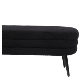 Παγκάκι Ottoman ArteLibre TONDO Μαύρο Ύφασμα Teddy/Μέταλλο 42x112x44cm