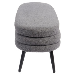 Παγκάκι Ottoman ArteLibre TONDO Γκρι Ύφασμα Teddy/Μέταλλο 42x112x44cm