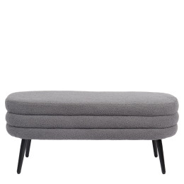 Παγκάκι Ottoman ArteLibre TONDO Γκρι Ύφασμα Teddy/Μέταλλο 42x112x44cm