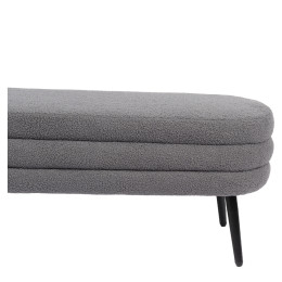 Παγκάκι Ottoman ArteLibre TONDO Γκρι Ύφασμα Teddy/Μέταλλο 42x112x44cm