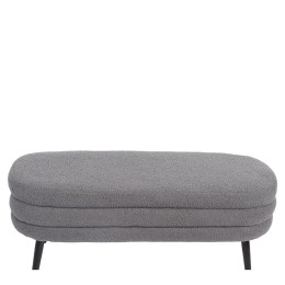 Παγκάκι Ottoman ArteLibre TONDO Γκρι Ύφασμα Teddy/Μέταλλο 42x112x44cm