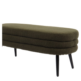 Παγκάκι Ottoman ArteLibre TONDO Πράσινο Ύφασμα Teddy/Μέταλλο 42x112x44cm