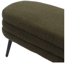 Παγκάκι Ottoman ArteLibre TONDO Πράσινο Ύφασμα Teddy/Μέταλλο 42x112x44cm