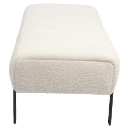 Παγκάκι Ottoman ArteLibre KUBO Λευκό Ύφασμα Teddy/Μέταλλο 40x116.5x50cm