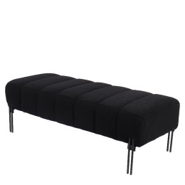 Παγκάκι Ottoman ArteLibre KUBO Μαύρο Ύφασμα Teddy/Μέταλλο 40x116.5x50cm