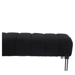 Παγκάκι Ottoman ArteLibre KUBO Μαύρο Ύφασμα Teddy/Μέταλλο 40x116.5x50cm