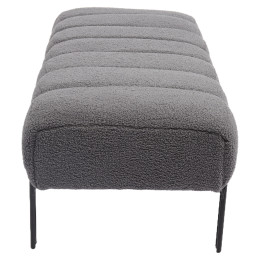 Παγκάκι Ottoman ArteLibre KUBO Γκρι Ύφασμα Teddy/Μέταλλο 40x116.5x50cm