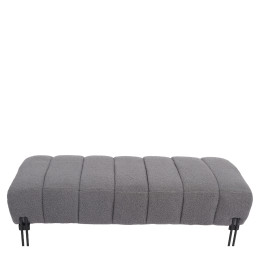 Παγκάκι Ottoman ArteLibre KUBO Γκρι Ύφασμα Teddy/Μέταλλο 40x116.5x50cm