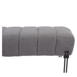 Παγκάκι Ottoman ArteLibre KUBO Γκρι Ύφασμα Teddy/Μέταλλο 40x116.5x50cm