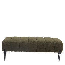 Παγκάκι Ottoman ArteLibre KUBO Πράσινο Ύφασμα Teddy/Μέταλλο 40x116.5x50cm