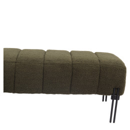 Παγκάκι Ottoman ArteLibre KUBO Πράσινο Ύφασμα Teddy/Μέταλλο 40x116.5x50cm