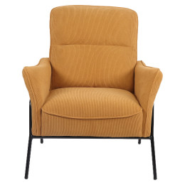 Πολυθρόνα ArteLibre ELAN Πορτοκαλί Ύφασμα Κοτλέ/Μέταλλο 94x77x82cm