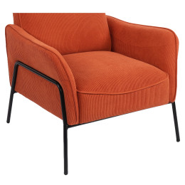 Πολυθρόνα ArteLibre ELAN Σάπιο Μήλο Ύφασμα Κοτλέ/Μέταλλο 94x77x82cm