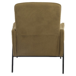 Πολυθρόνα ArteLibre ELAN Πράσινο Ύφασμα Κοτλέ/Μέταλλο 94x77x82cm